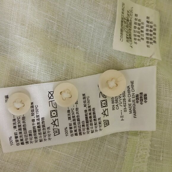 Tommy Bahama Relax Linen Shirt Light Green Long Sleeve Size L - Picture 13 of 14